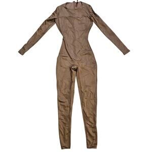 NWT Skims All-In-One Scoop Long sleeve Bodysuit Caramel AP-BSF-2216 Size XS